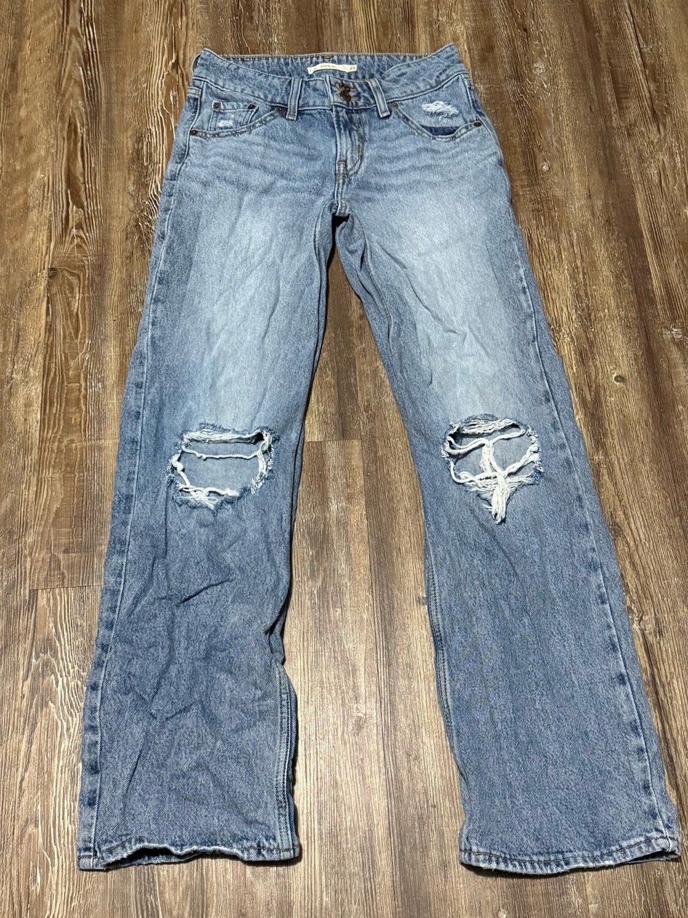 Levi's Superlow Jeans Women's 25 Distressed Classic Relaxed Fit Denim